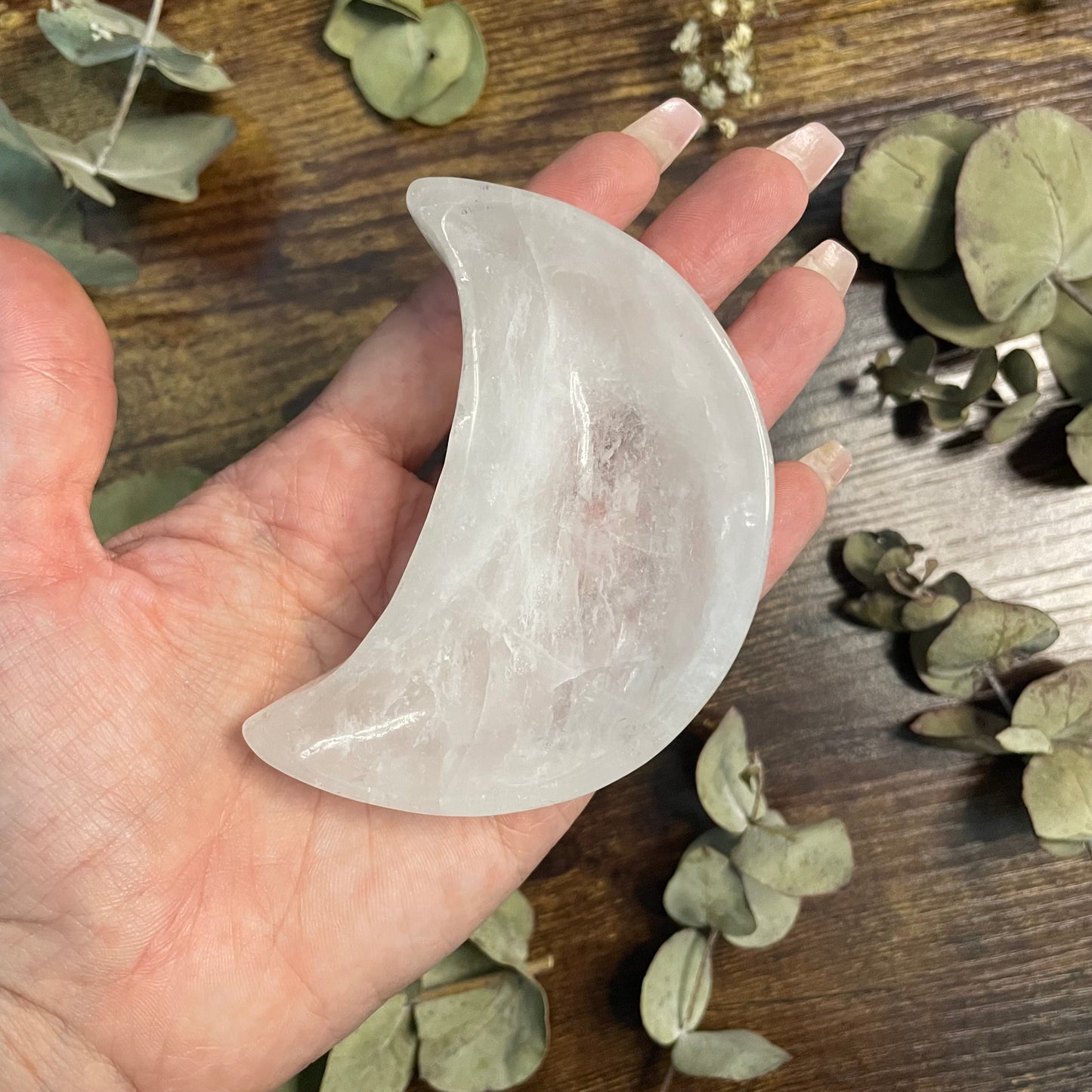 Small Moon Dish - Clear Quartz - #1