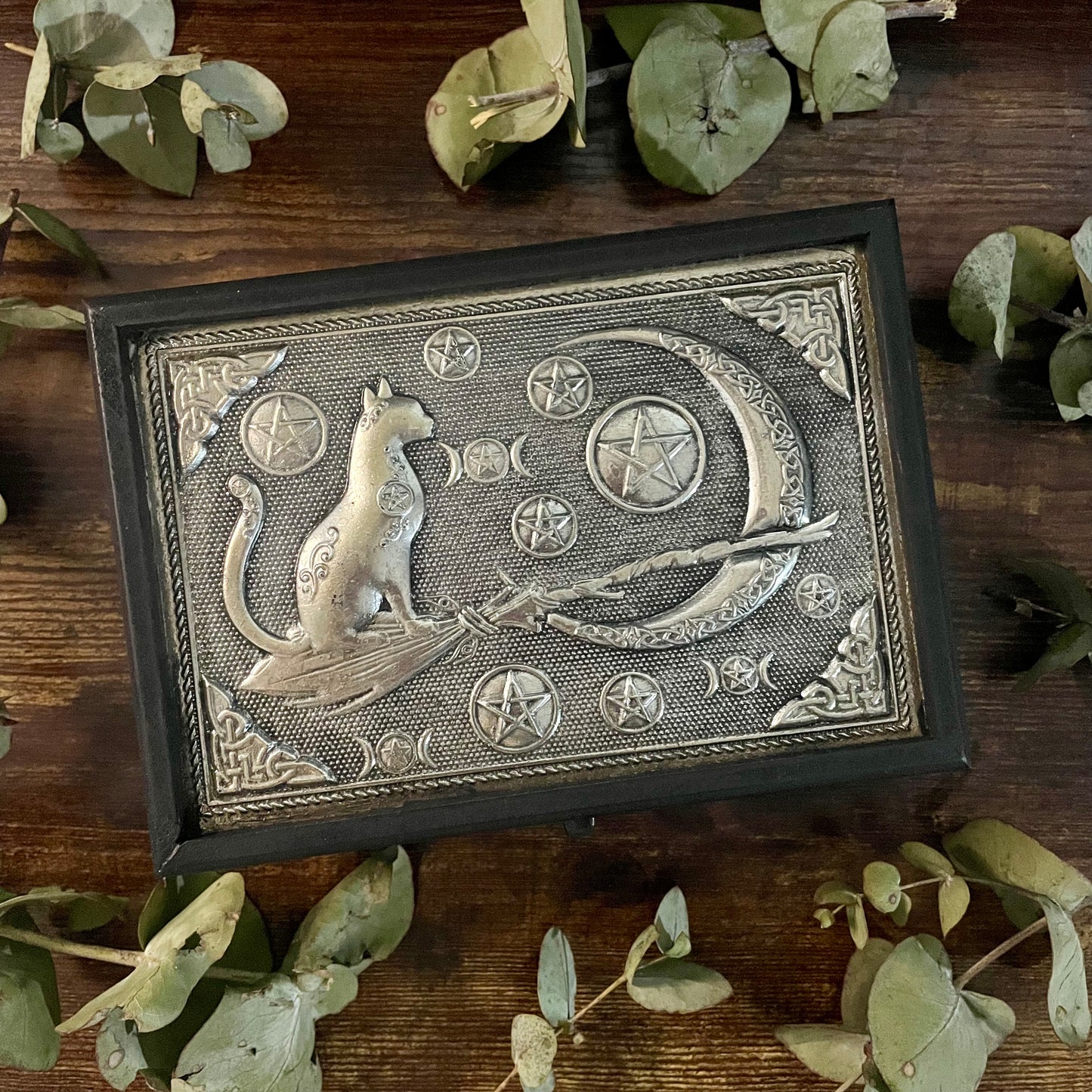 Spell / Tarot Box - Witches Cat & Moon
