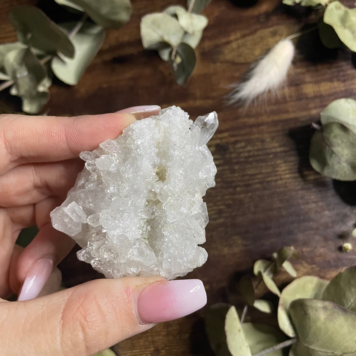 Miniature Clear Quartz Cluster on Stand