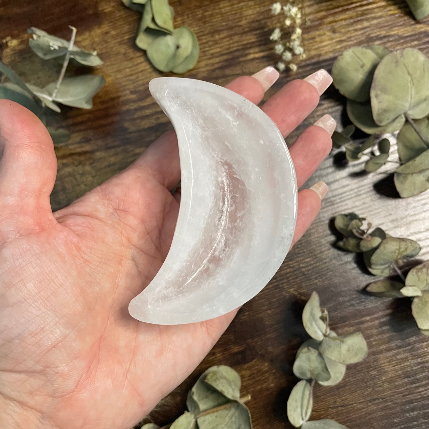 Small Moon Dish - Clear Quartz - #3