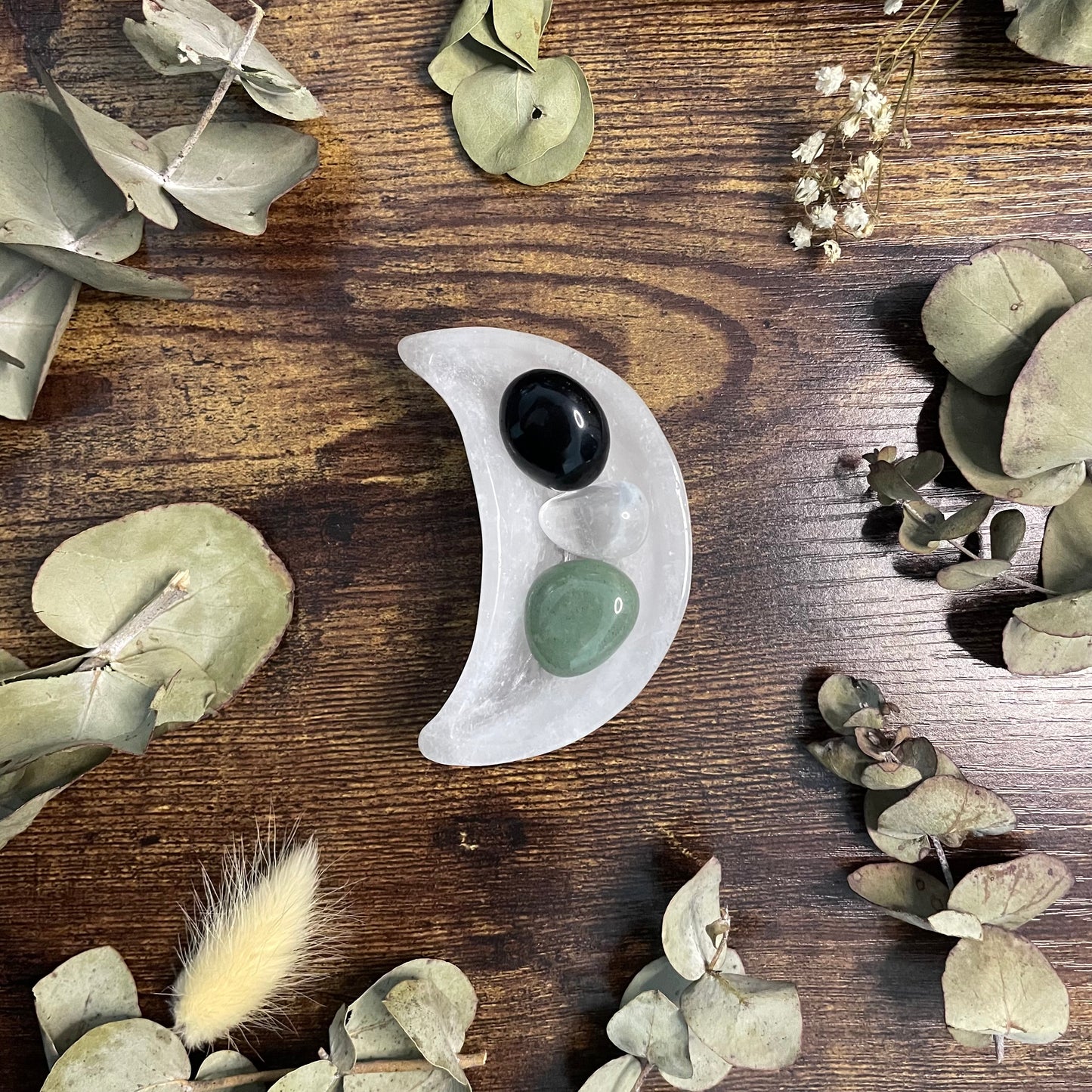 Small Moon Dish - Clear Quartz - #3