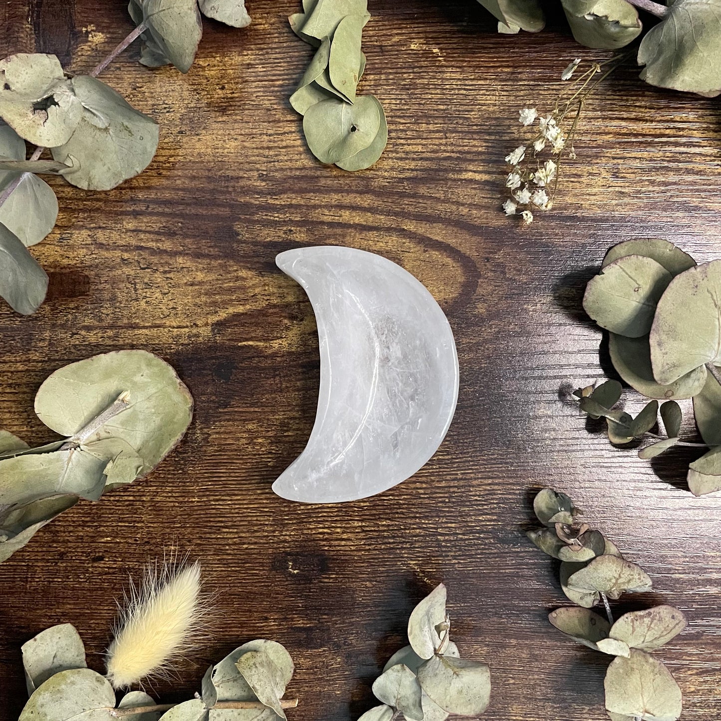 Small Moon Dish - Clear Quartz - #1
