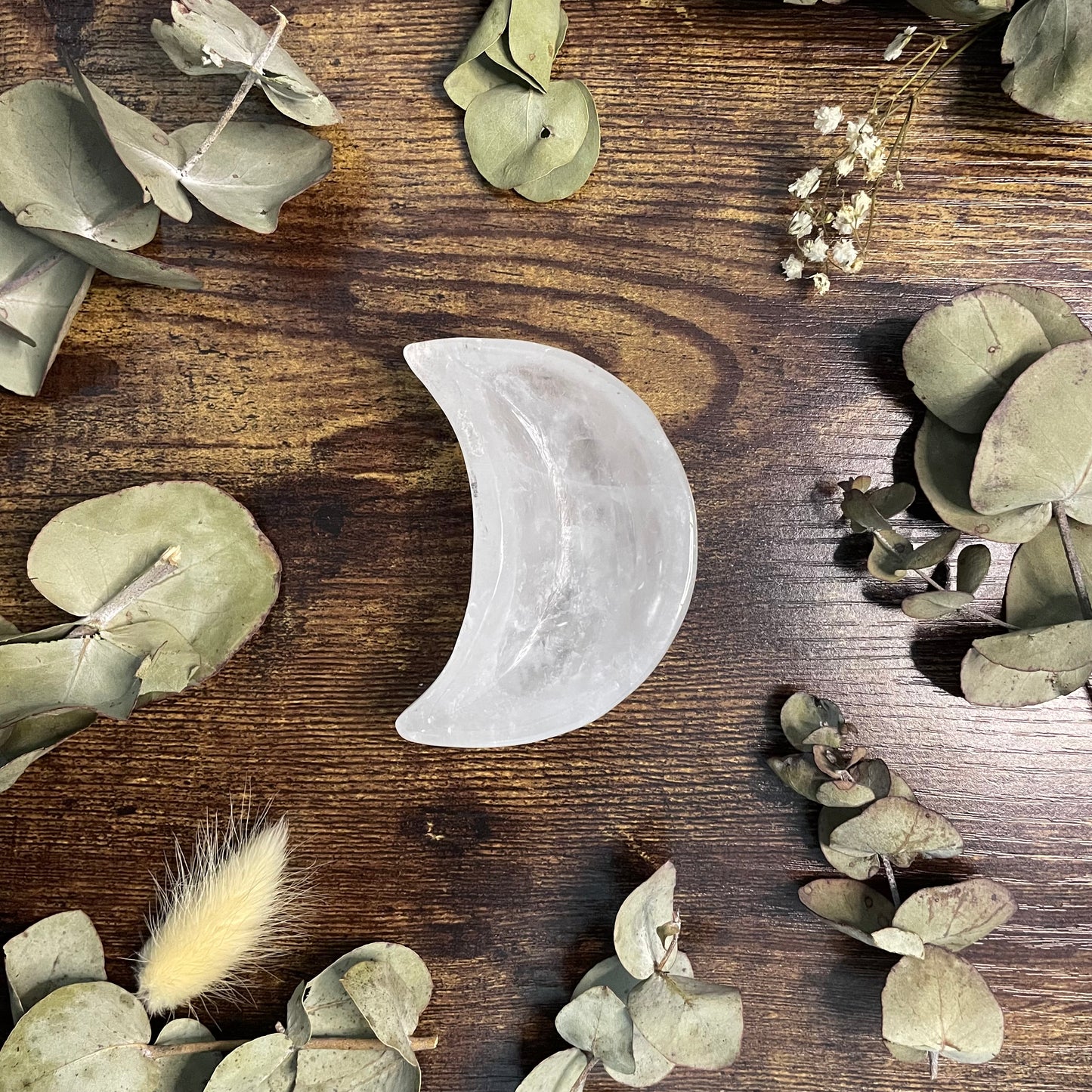 Small Moon Dish - Clear Quartz - #2