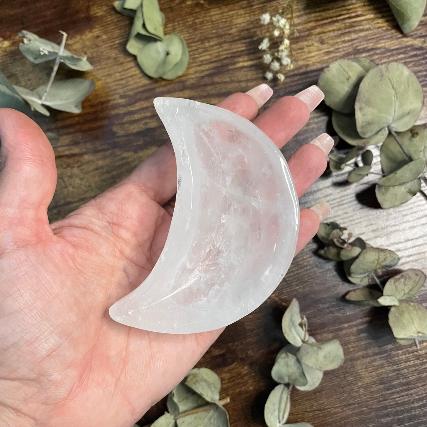 Small Moon Dish - Clear Quartz - #2