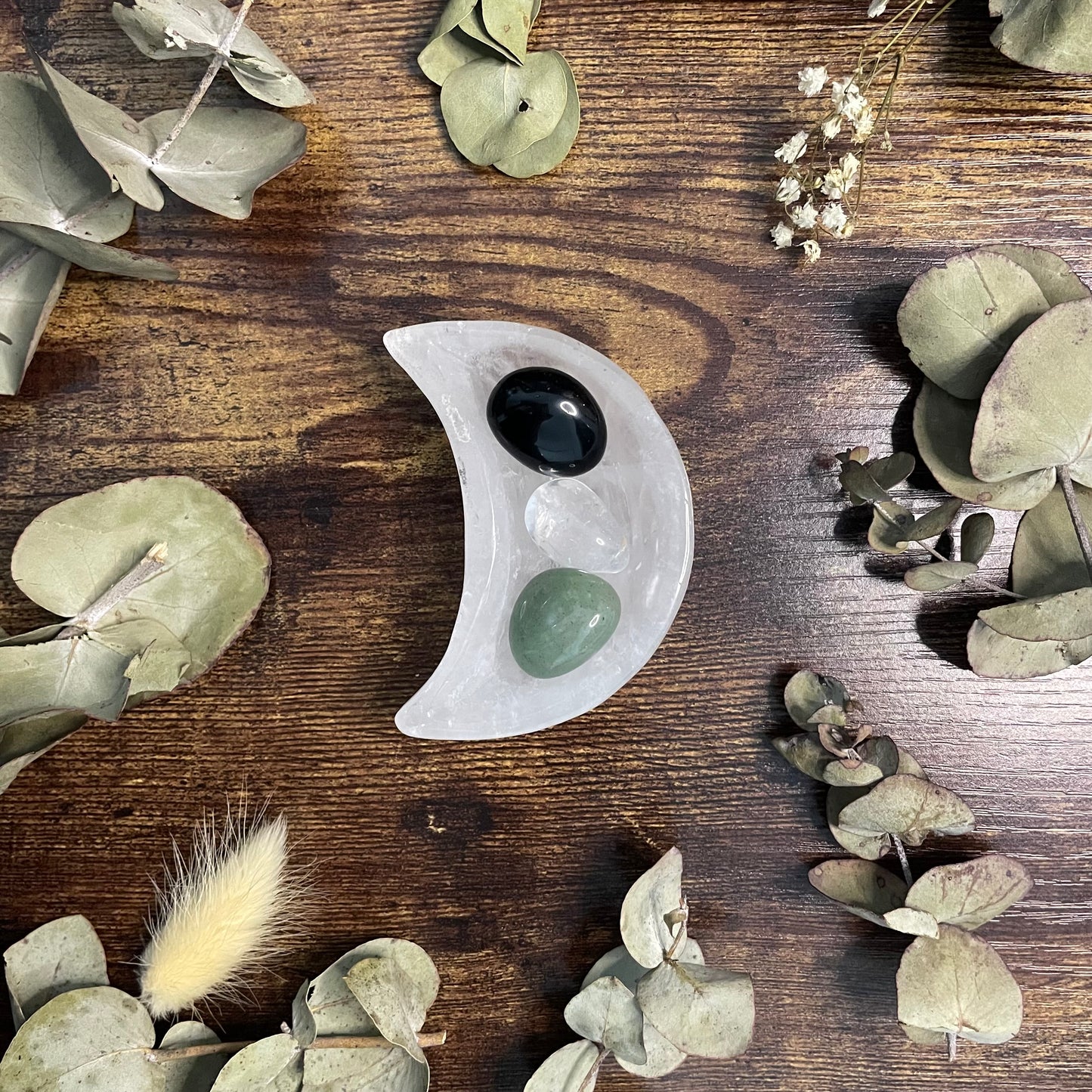 Small Moon Dish - Clear Quartz - #2