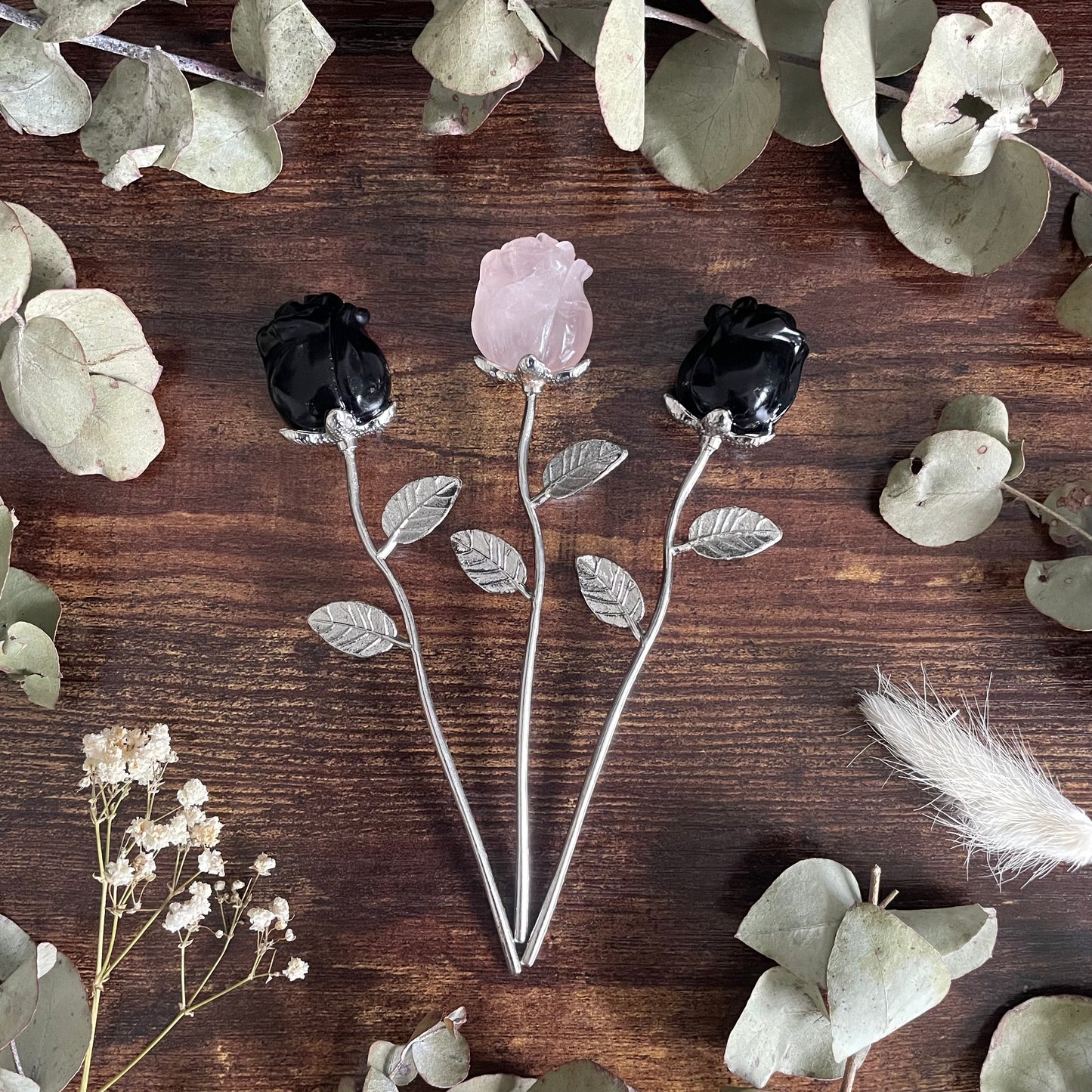 Crystal Rose - Black Obsidian