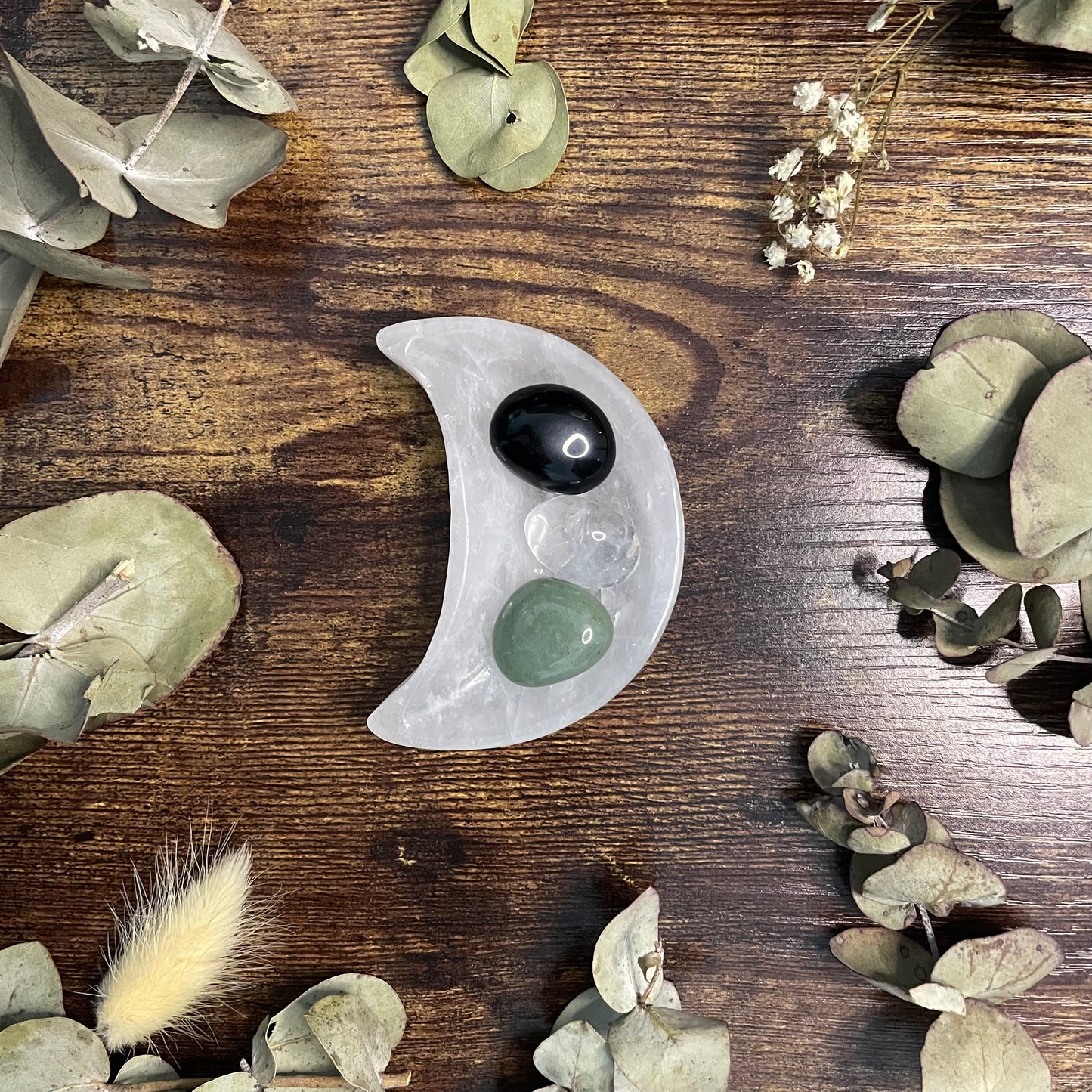 Small Moon Dish - Clear Quartz - #1