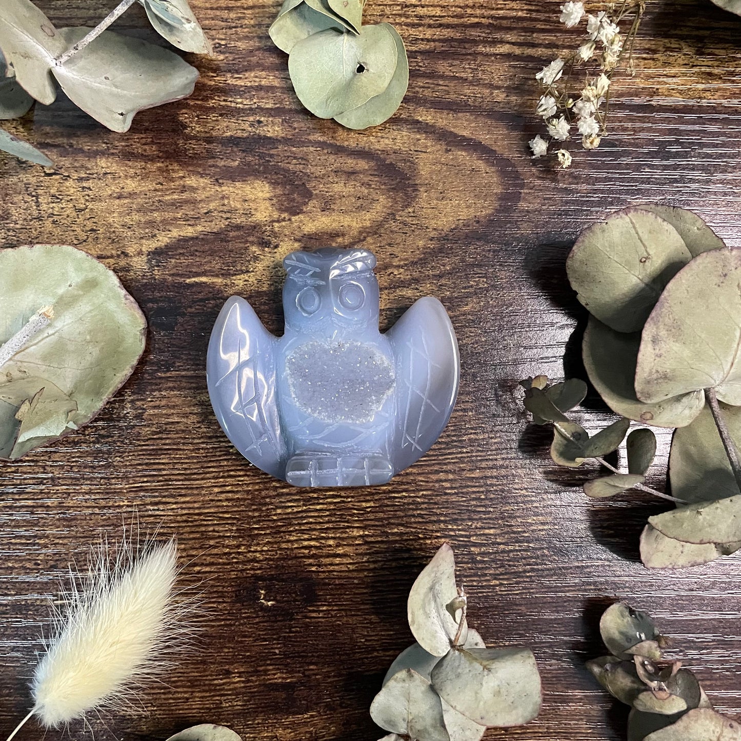 Small Druzy Agate Owl #2