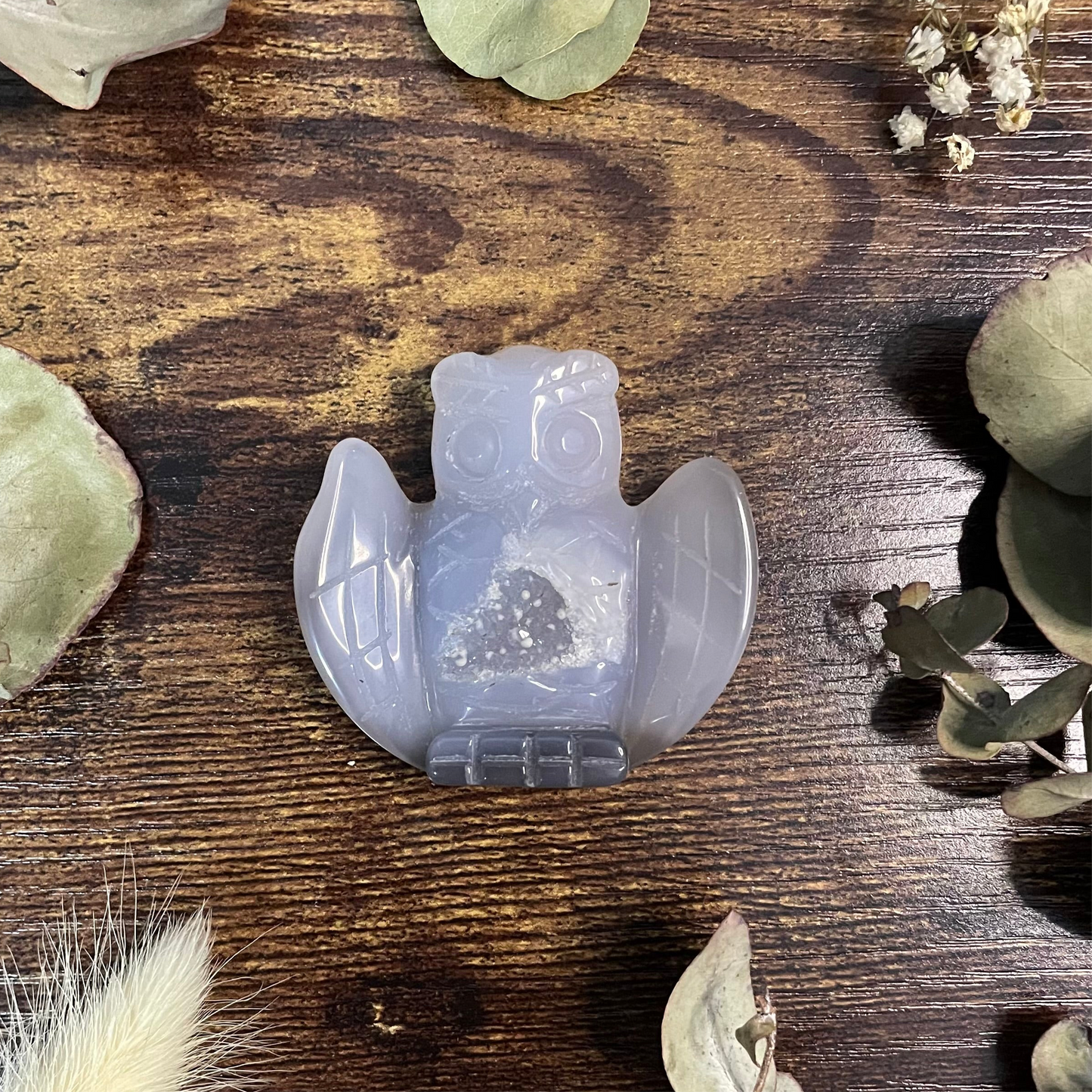 Small Druzy Agate Owl #1