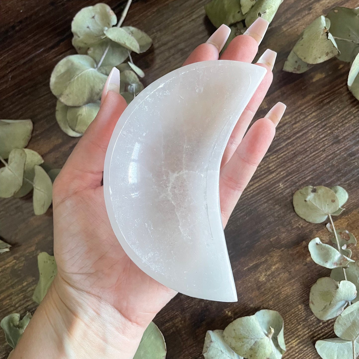 Selenite Moon Bowl