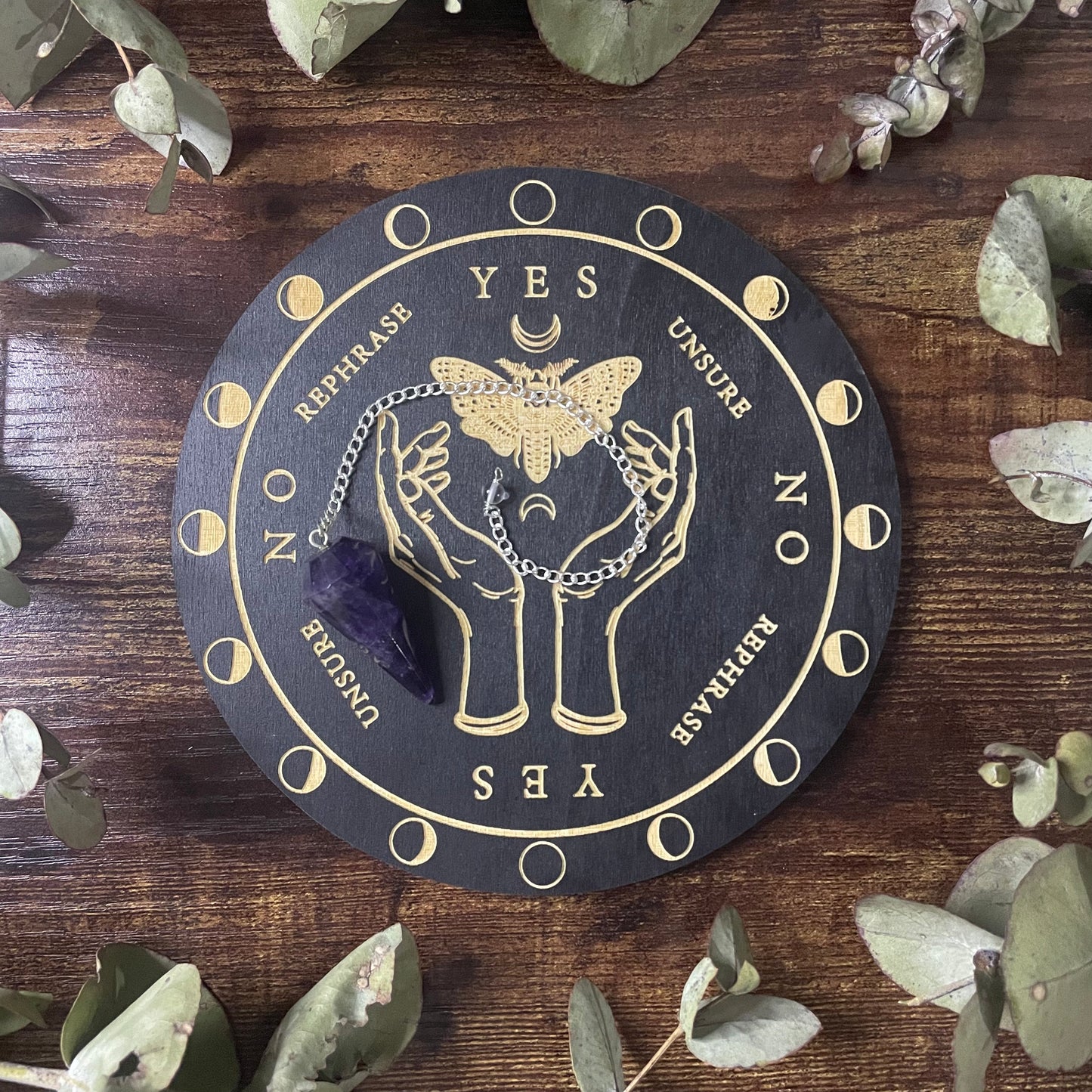 Divination Bundle - Amethyst Pendulum & Wooden Board