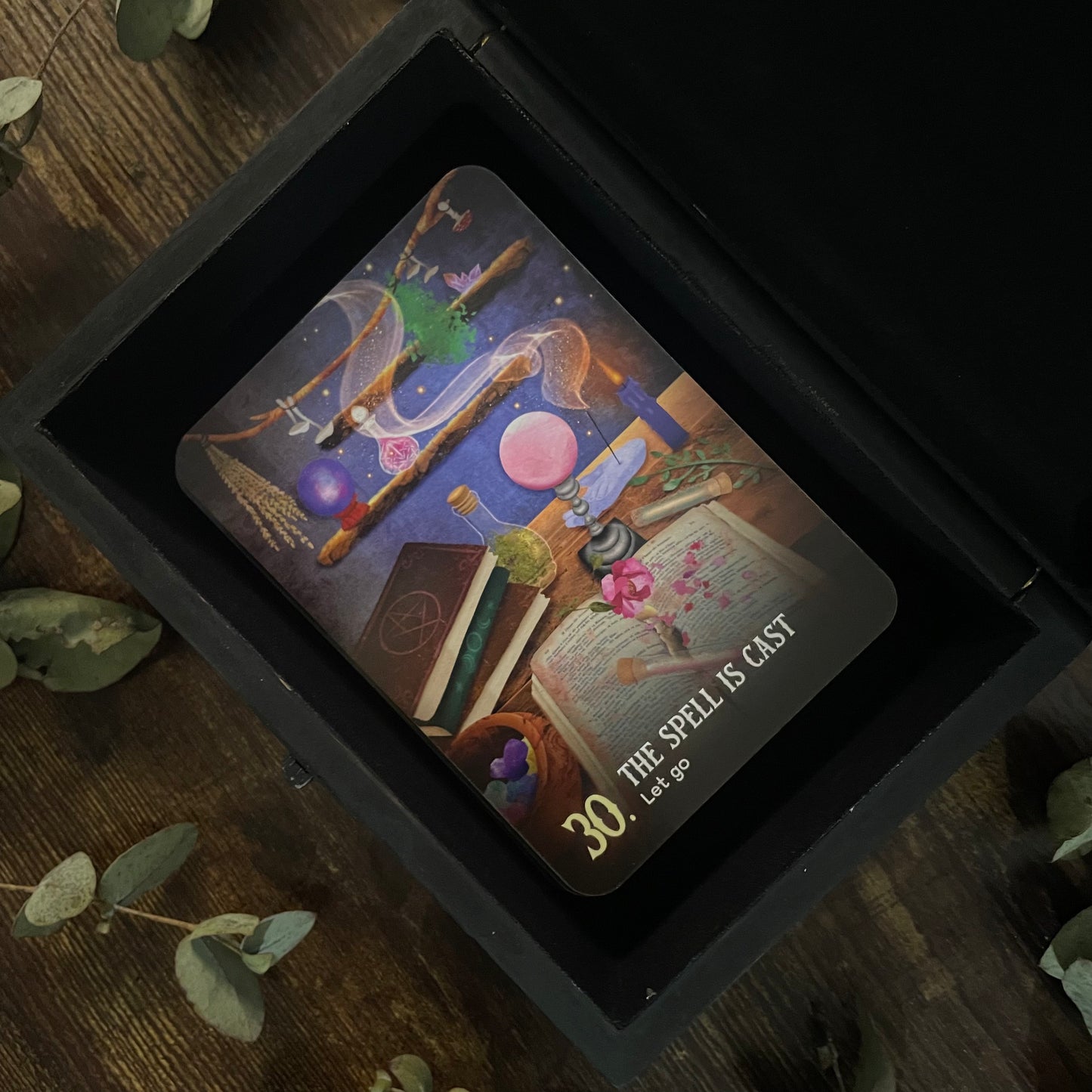 Spell / Tarot Box - Witches Cat & Moon