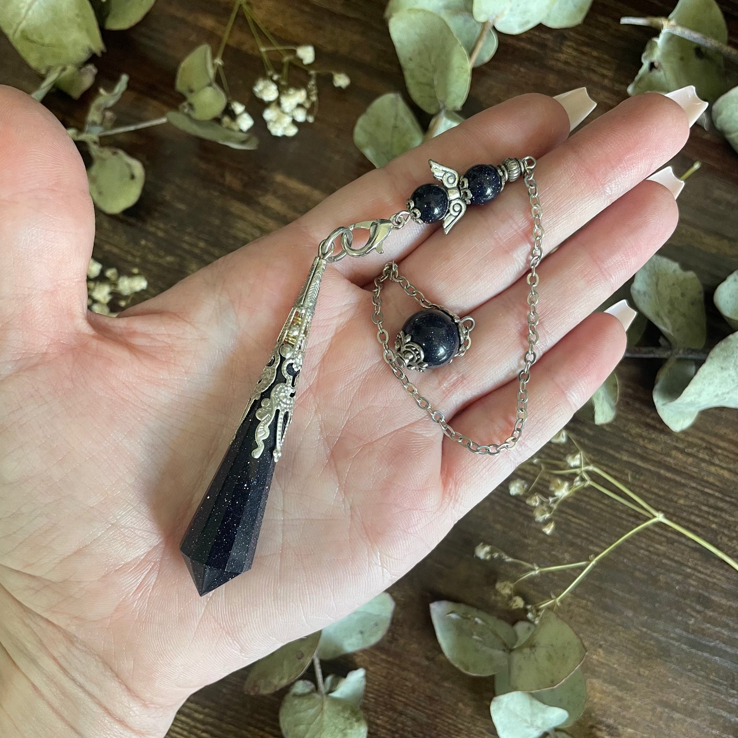 Crystal Pendulum - Blue Goldstone