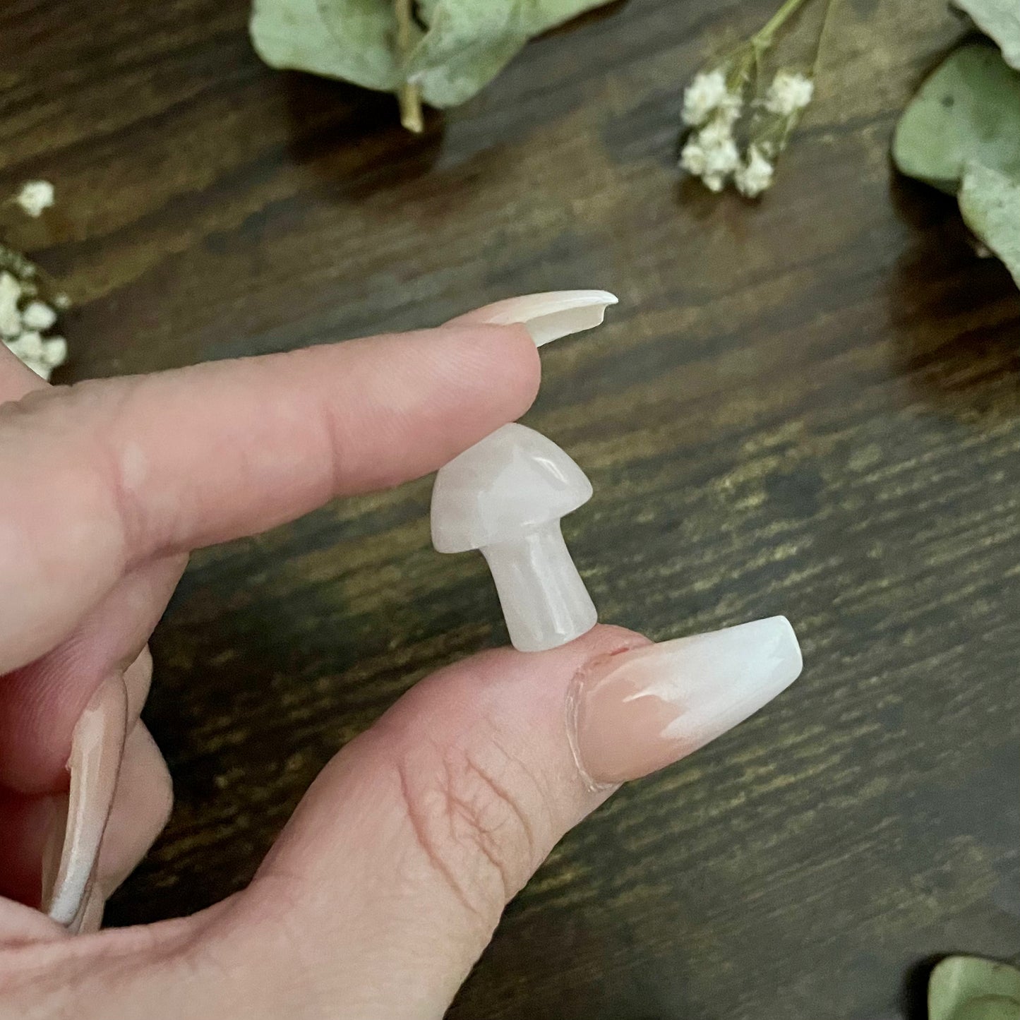 CLEARANCE - Miniature Fairy Mushroom - Rose Quartz