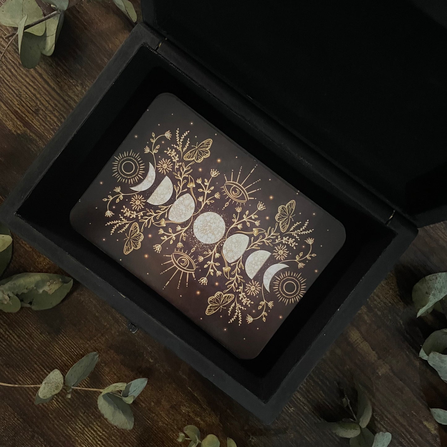 Spell / Tarot Box - Witches Cat & Moon