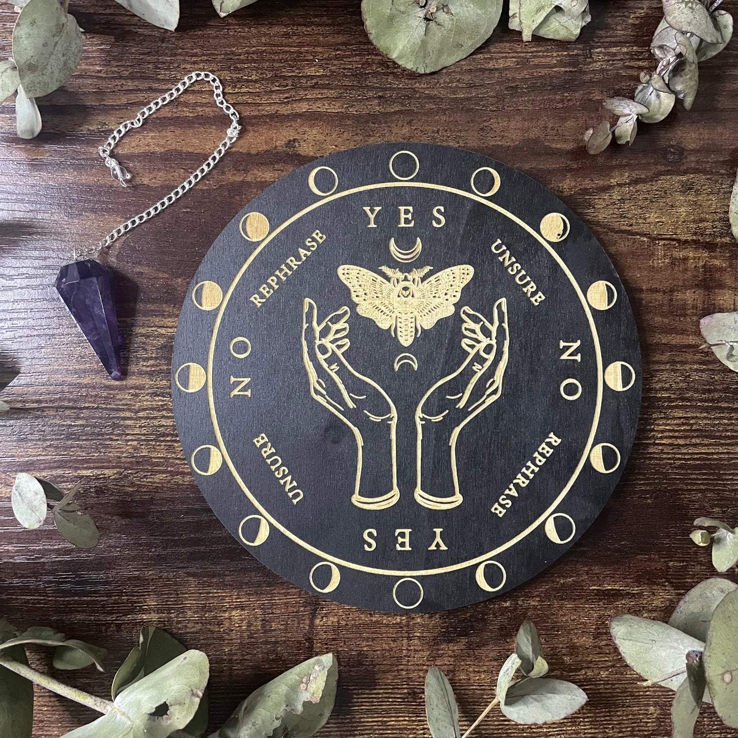 Divination Bundle - Amethyst Pendulum & Wooden Board