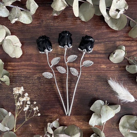 Crystal Rose - Black Obsidian