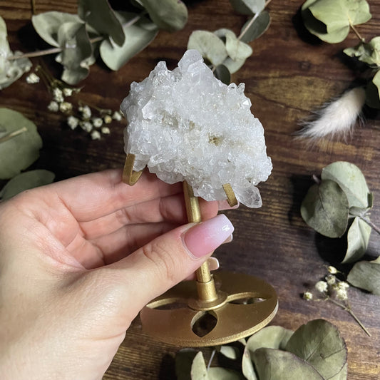 Miniature Clear Quartz Cluster on Stand