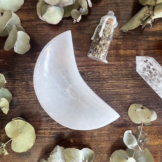Selenite Moon Bowl