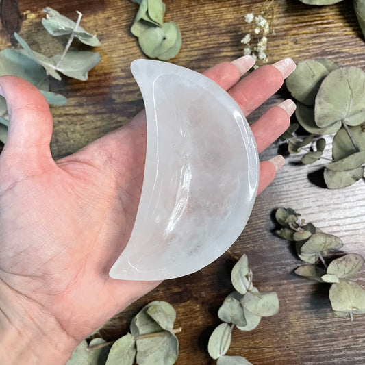 Small Moon Dish - Clear Quartz - #4