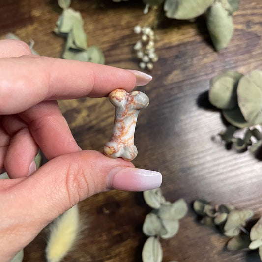 CLEARANCE - Miniature Bone - Red Network Jasper