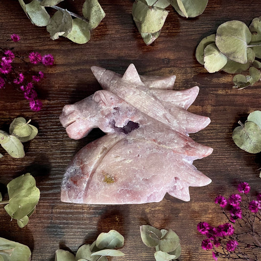Unicorn Head - Pink Amethyst Statement Piece
