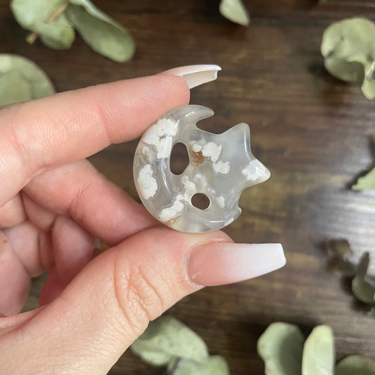 Miniature Star on Moon - Flower Agate