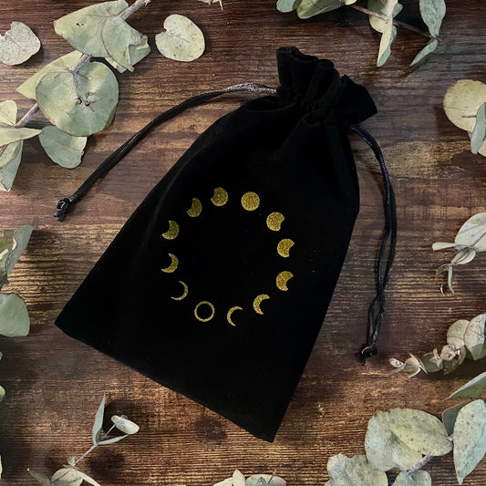 Tarot / Oracle Card Bag - Velvet - Moon Phase