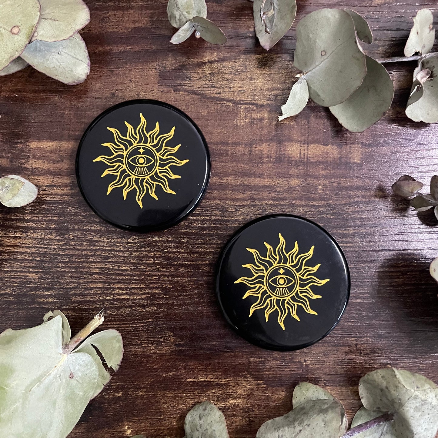 Altar Tile / Energy Disk - Black Obsidian