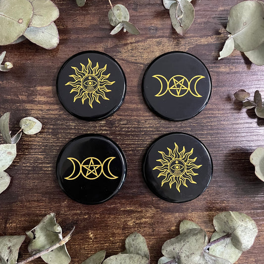 Altar Tile / Energy Disk - Black Obsidian